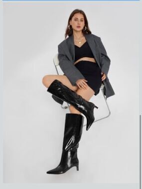 (W9) CELLENZ Women's High Boots, pointed toe,wide shaft, women, sizes 7 & 7.5